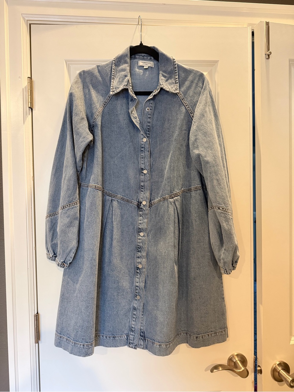 Habitual Light Blue Denim Button-Front Dress Jacket